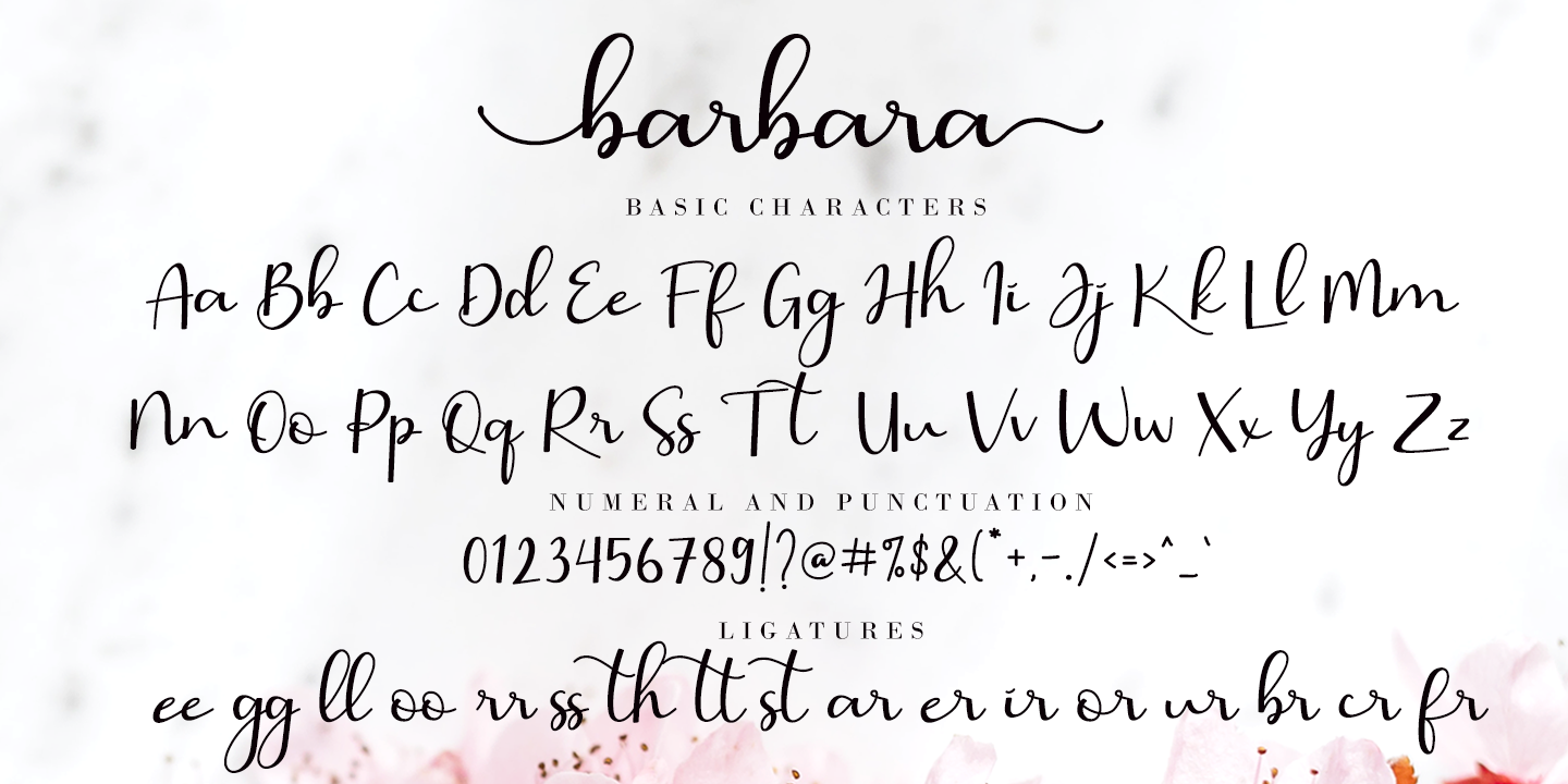 Beispiel einer Barbara Calligraphy-Schriftart #3